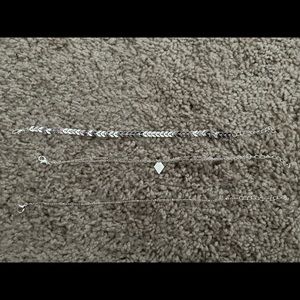 selling these silver 3 anklet bracelets for $15